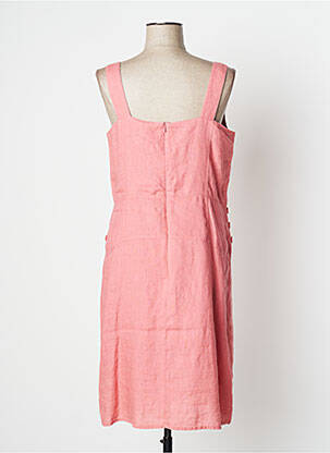 Robe mi-longue tissage crêpe sans manche rose MAE MAHE femme