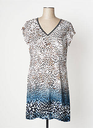 Robe courte fermeture zippée au dos manches courtes noir PAUSE CAFE femme