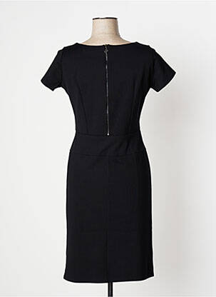 Robe mi-longue fermeture zippée au dos manches courtes noir VANGO femme