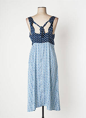 Robe mi-longue imprimé fantaisie sans manche bleu SURKANA femme