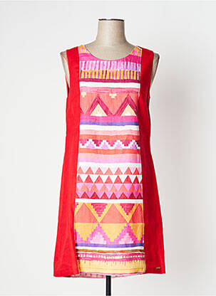 Robe courte sans manche sans manche rouge PAUL BRIAL femme
