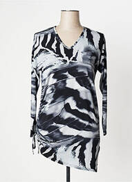 Tunique manches longues col v gris MARBLE femme