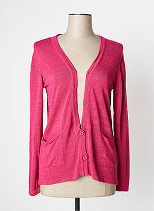 Gilet manches longues coupe cintrée rose SURKANA femme
