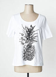 T-shirt imprimé fantaisie manches courtes blanc PAUSE CAFE femme