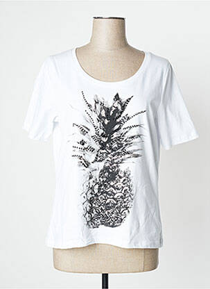 T-shirt imprimé fantaisie manches courtes blanc PAUSE CAFE femme