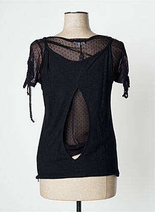 Top tissage jersey manches courtes noir AKELA KEY femme