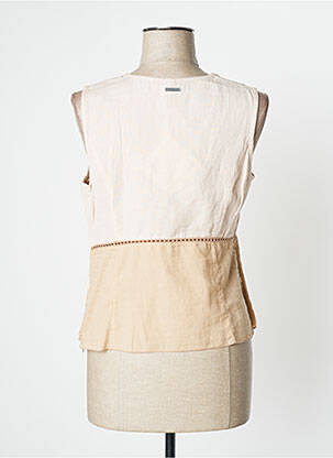 Top col carré sans manche beige ENJOY femme