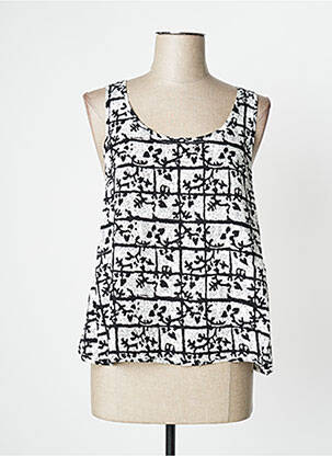 Top imprimé fantaisie sans manche noir SURKANA femme
