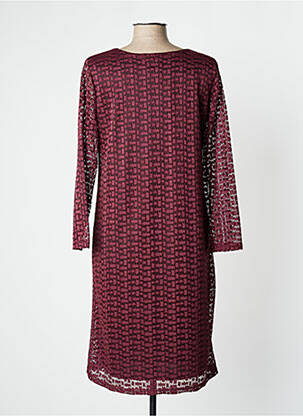Robe mi-longue manches 3/4 manches 3/4 rouge PLURIELLES femme