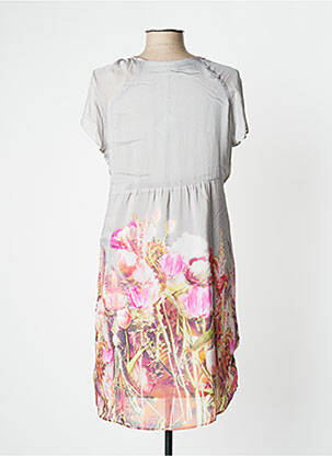 Robe mi-longue manches courtes manches courtes gris PAUSE CAFE femme