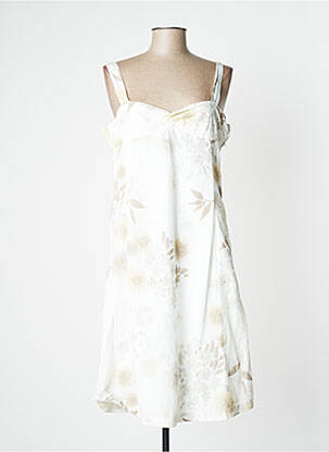 Robe mi-longue coupe évasée fines bretelles beige SETRAK femme