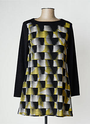Pull tunique stretch manches longues jaune MARBLE femme