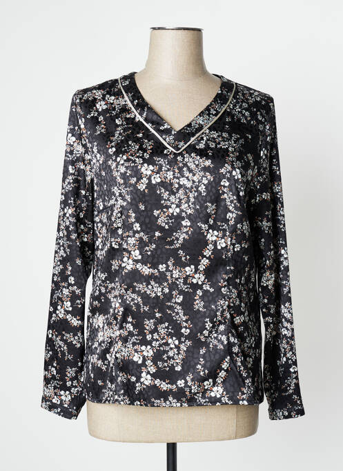 Blouse imprimé fleurs manches longues noir PAUSE CAFE femme