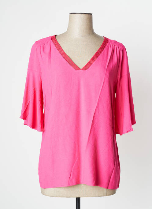 Blouse manches courtes manches courtes rose MAE MAHE femme