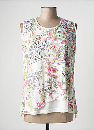 Top stretch sans manche blanc TWEF femme