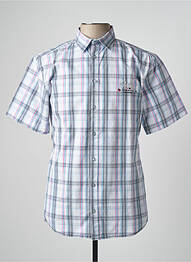 Chemise manches courtes imprimé carreaux bleu THALASSA homme