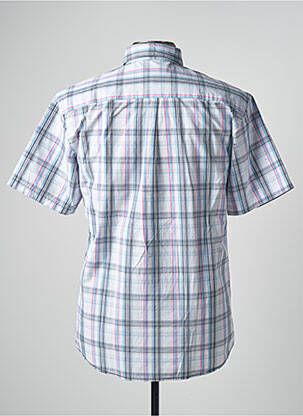 Chemise manches courtes imprimé carreaux bleu THALASSA homme