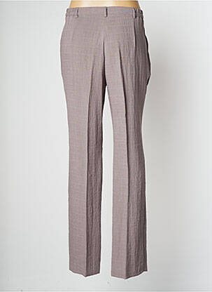 Pantalon droit tissage crêpe taille haute marron TELMAIL femme