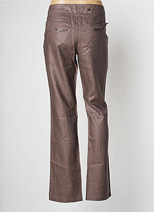 Pantalon droit tissage crêpe taille normale marron THALASSA femme