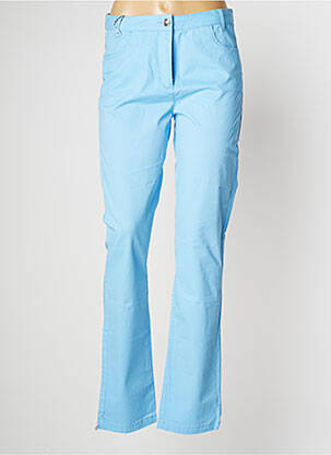 Pantalon slim tissage popeline taille normale bleu THALASSA femme