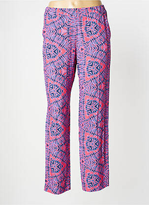 Pantalon droit tissage crêpe taille normale rose TELMAIL femme