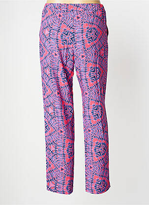 Pantalon droit tissage crêpe taille normale rose TELMAIL femme