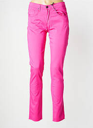 Pantalon slim tissage popeline taille normale rose IMPAQT femme