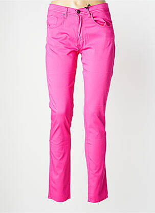 Pantalon slim tissage popeline taille normale rose IMPAQT femme