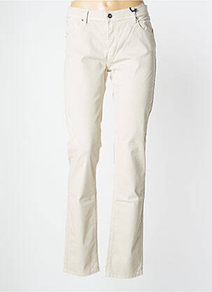 Pantalon slim tissage popeline taille normale beige IMPAQT femme