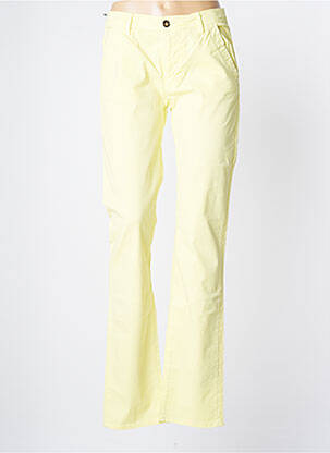 Pantalon chino tissage popeline taille normale jaune IMPAQT femme