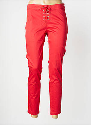 Pantalon 7/8 tissage popeline taille normale rouge PAUL BRIAL femme
