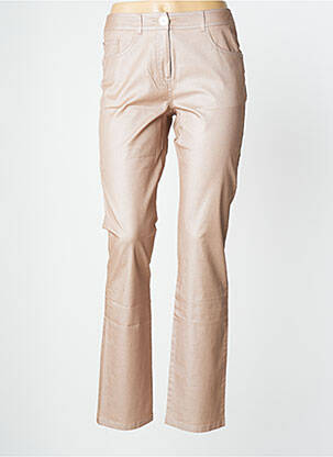 Pantalon slim tissage enduit taille normale marron UN POINT C EST TOUT femme
