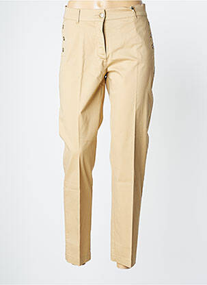 Pantalon chino tissage popeline taille normale beige MAE MAHE femme