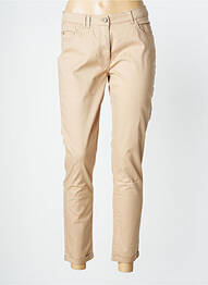 Pantalon 7/8 tissage popeline taille normale beige FLEUR DE SEL femme