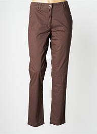 Pantalon chino tissage popeline marron EL INTERNATIONALE femme