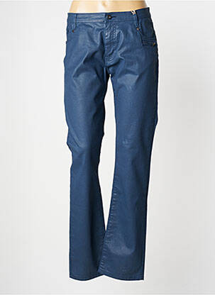 Pantalon slim tissage enduit taille normale bleu IMPAQT femme