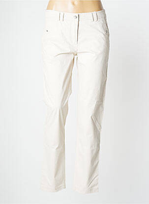 Pantalon chino tissage popeline taille normale beige EL INTERNATIONALE femme
