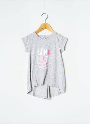 T-shirt stretch manches courtes gris 3 POMMES fille