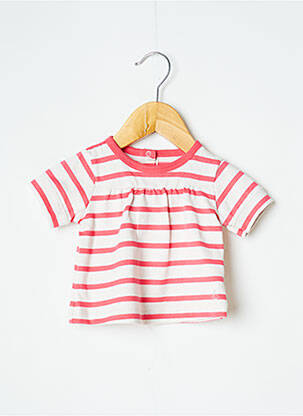 T-shirt stretch manches courtes rose PETIT BATEAU fille