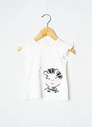 Top coupe droite manches courtes beige MAYORAL fille