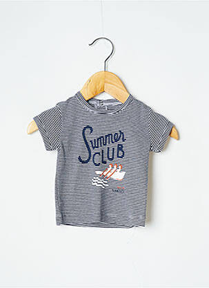 T-shirt fermeture pressionnée manches courtes bleu PETIT BATEAU garcon