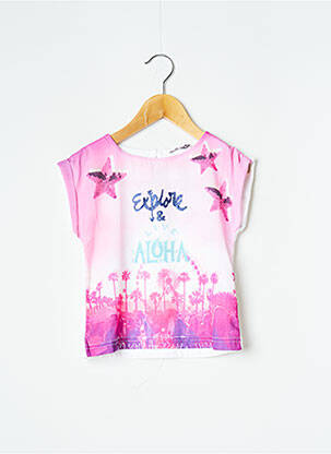T-shirt rose 3 POMMES pour fille