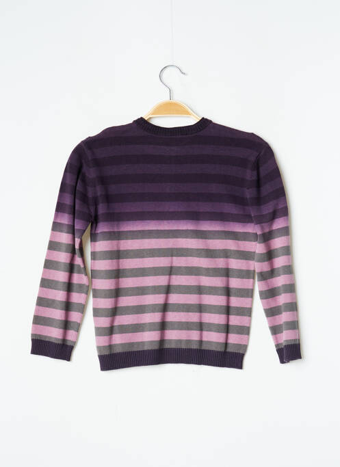 Pull broderie manches longues violet 3 POMMES garcon