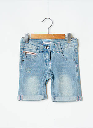 Bermuda stretch taille ajustable bleu 3 POMMES fille