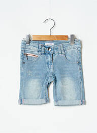 Bermuda stretch taille ajustable bleu 3 POMMES fille