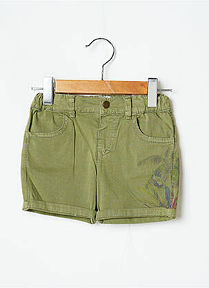 Short tissage popeline taille ajustable vert MAYORAL garcon