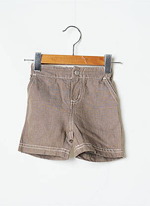Short tissage popeline taille élastique marron PETIT BATEAU garçon