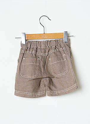 Short tissage popeline taille élastique marron PETIT BATEAU garçon