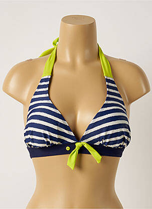 Haut de maillot de bain stretch haut soutien-gorge avec mousse de rembourrage amovible bleu ROSE POMME femme
