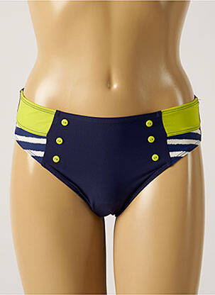 Bas de maillot de bain imprimé rayures culotte bleu ROSE POMME femme